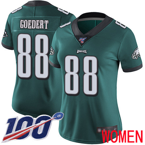 Women Philadelphia Eagles #88 Dallas Goedert Midnight Green Team Color Vapor Untouchable NFL Jersey Limited1
